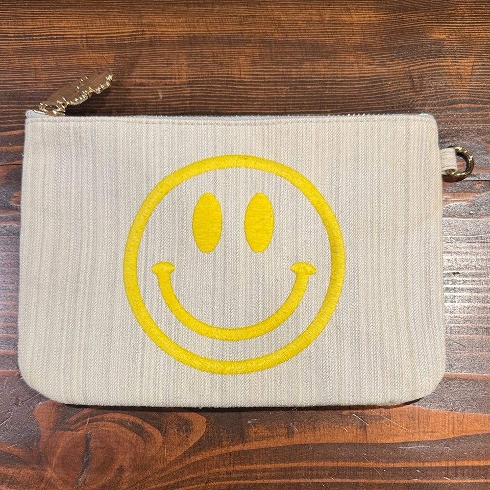 Stoney Clover Lane Yellow Smiley Face Pouch